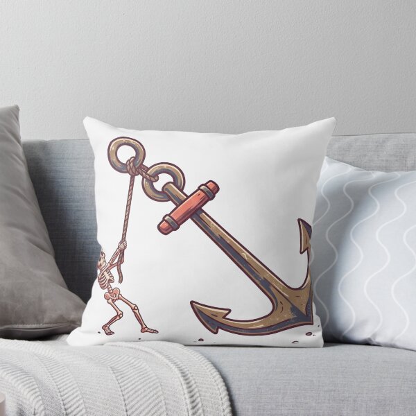 Item preview, Tiny Skeleton Pulling Giant Nautical Boat Anchor with Rope designed and sold by MisteryDesigner.