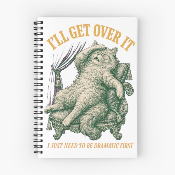 Item preview, Dramatic Fainting Cat Vintage Engraving T-Shirt Design - I'll Get Over It designed and sold by KIDEnia.