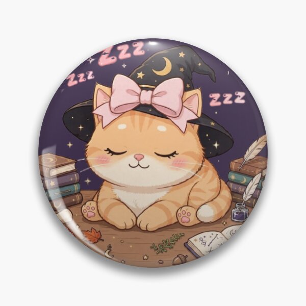 Item preview, Sleepy Witch Luna - Tired Of Studying Spells Cat designed and sold by Moody Vibes Studio.