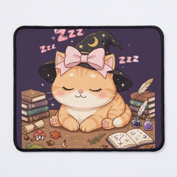 Item preview, Sleepy Witch Luna - Tired Of Studying Spells Cat designed and sold by Moody Vibes Studio.