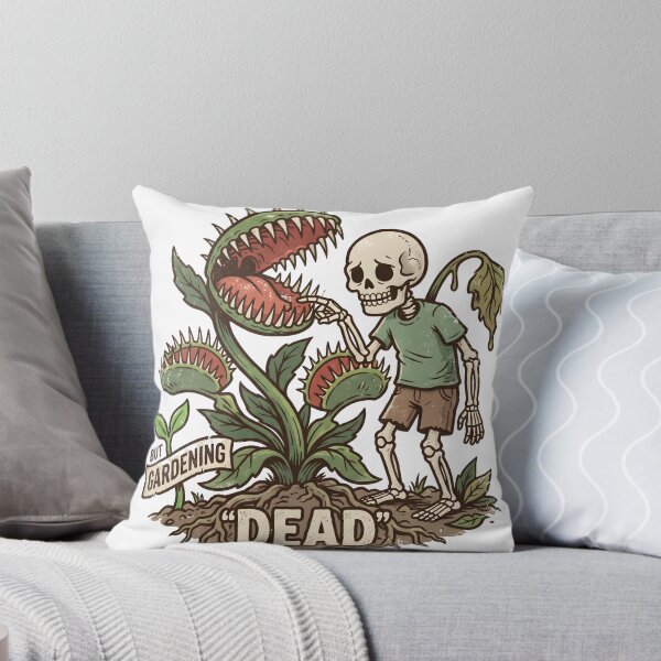Item preview, Skeleton Gardener in T-Shirt Touching Giant Venus Flytrap Plant designed and sold by MisteryDesigner.