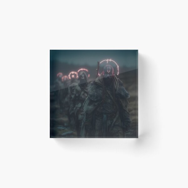 Item preview, Sci-Fi Viking Warband Wall Art, Glowing Rune Halo Poster designed and sold by AetherianArchive.