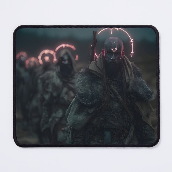 Item preview, Sci-Fi Viking Warband Wall Art, Glowing Rune Halo Poster designed and sold by AetherianArchive.