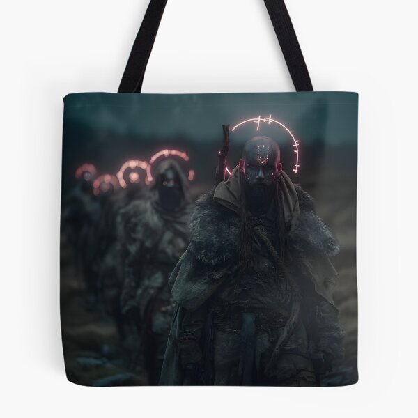 Item preview, Sci-Fi Viking Warband Wall Art, Glowing Rune Halo Poster designed and sold by AetherianArchive.