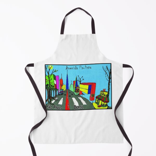 Item preview, Avenida Paulista Cartoon Naive Art - Colorful Street Scene Sao Paulo Brazil designed and sold by Sampa In Focus.