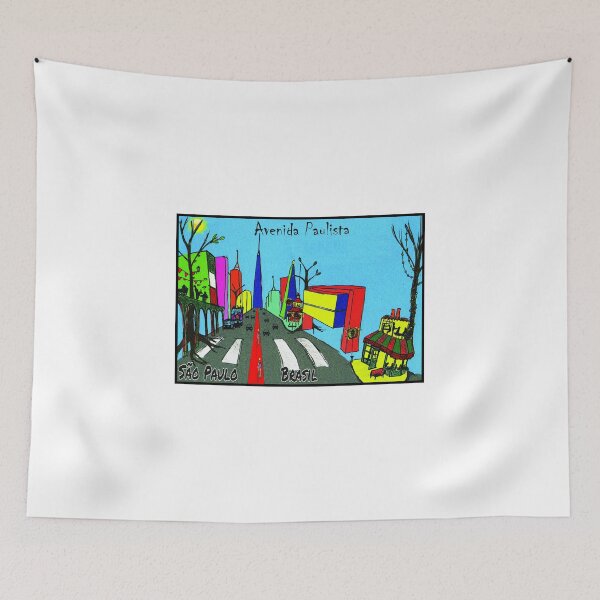 Item preview, Avenida Paulista Cartoon Naive Art - Colorful Street Scene Sao Paulo Brazil designed and sold by Sampa In Focus.