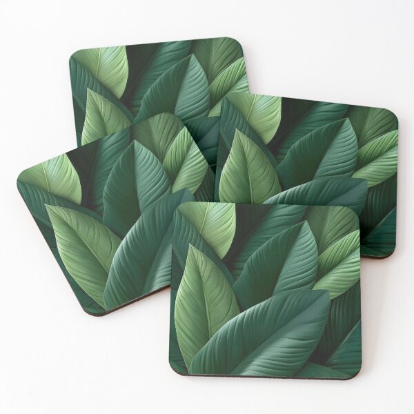 Item preview, Tropical Leaves Dark Green Layered Jungle Foliage designed and sold by Nine Lives Studio.