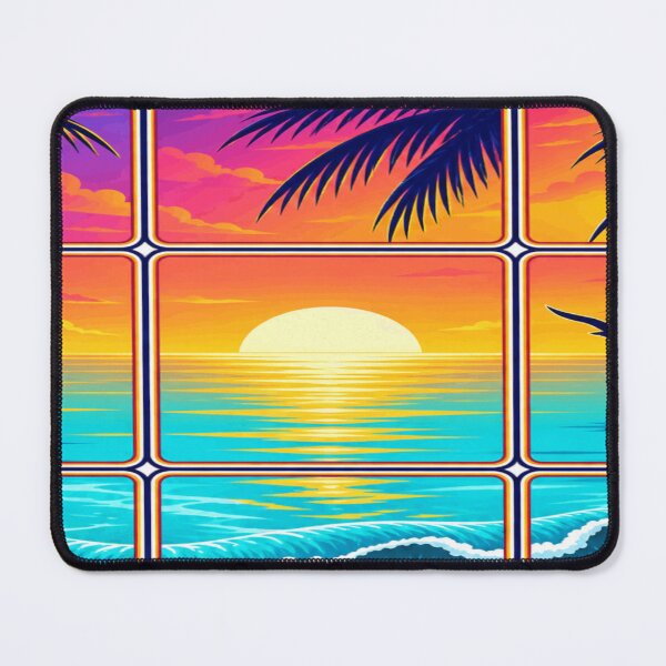 Item preview, Retro Sunset Beach Grid Tropical Ocean Summer Art designed and sold by DailySparks.