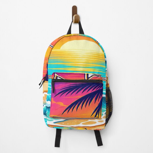 Item preview, Retro Sunset Beach Grid Tropical Ocean Summer Art designed and sold by DailySparks.