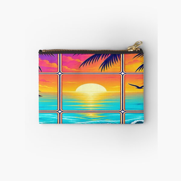 Item preview, Retro Sunset Beach Grid Tropical Ocean Summer Art designed and sold by DailySparks.