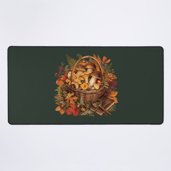 Item preview, Woodland Harvest – Autumn Mushroom Forager Botanical Art designed and sold by astersgraphics.