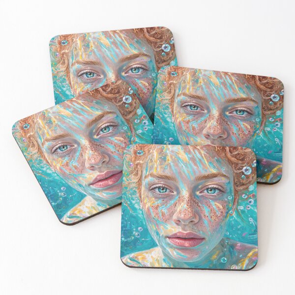 Item preview, Ethereal Submerged: Redhead in Turquoise Waters designed and sold by Surviving Monday Club.