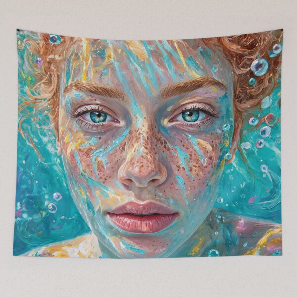 Item preview, Ethereal Submerged: Redhead in Turquoise Waters designed and sold by Surviving Monday Club.
