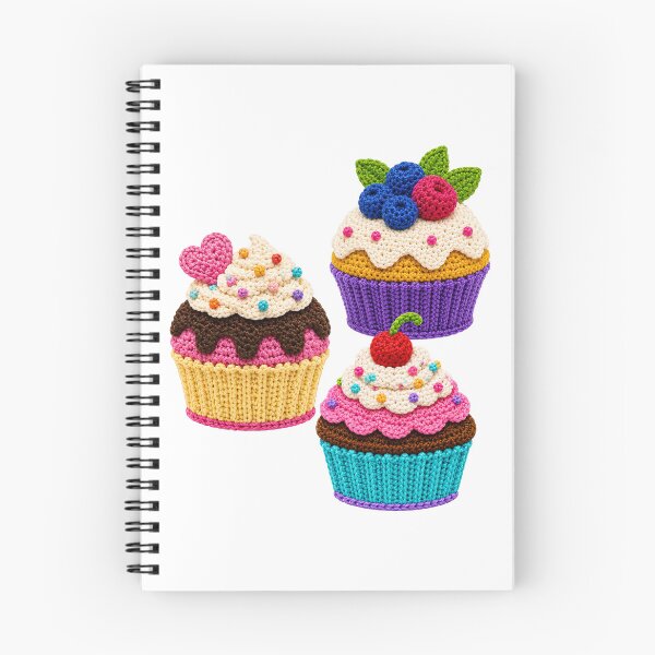 Item preview, 3 Retro Crochet-Style Cupcakes Print Shapes Mania designed and sold by Shapes-Mania.