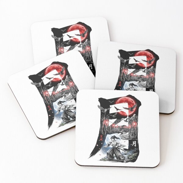 Item preview, Moon Kanji Japanese Samurai Warrior Blood Moon Anime Aesthetic designed and sold by mood-draftsman.