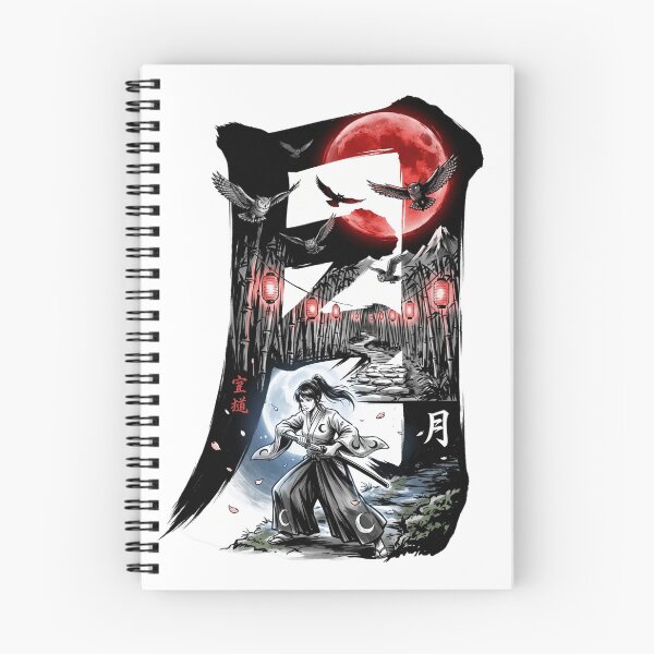 Item preview, Moon Kanji Japanese Samurai Warrior Blood Moon Anime Aesthetic designed and sold by mood-draftsman.