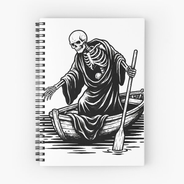 Item preview, Reaper Skeleton Ferryman Rowing Wooden Boat with Oar designed and sold by MisteryDesigner.