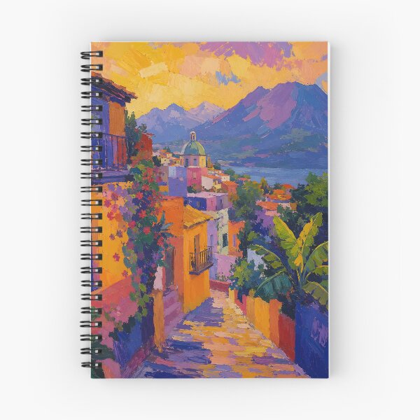 Item preview, Colorful Mediterranean Village Wall Art – Coastal Mountain Town Travel Print designed and sold by GutyzDesignsES.