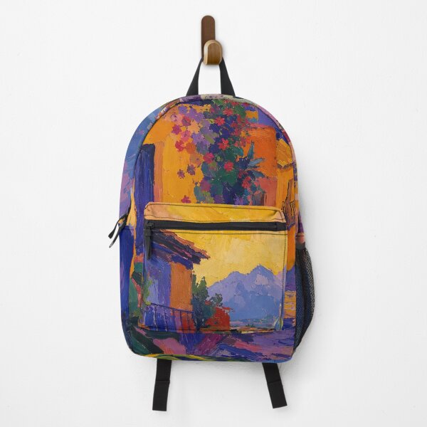 Item preview, Colorful Mediterranean Village Wall Art – Coastal Mountain Town Travel Print designed and sold by GutyzDesignsES.