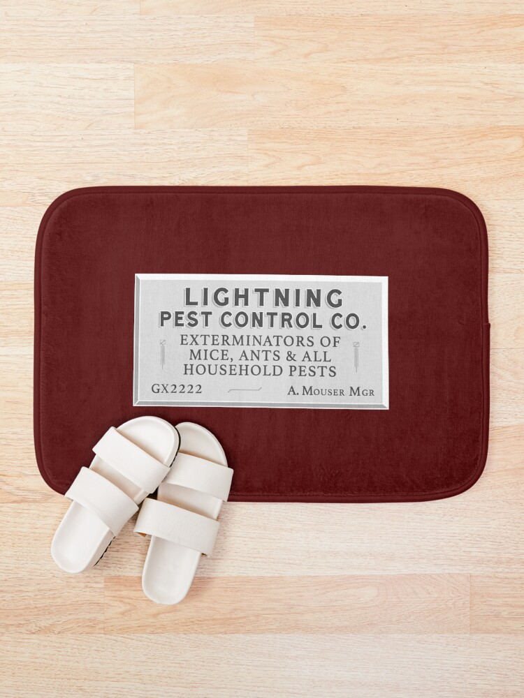 Thumbnail 1 of 6, Bath Mat, Lightning Pest Control designed and sold by Normbot2000.
