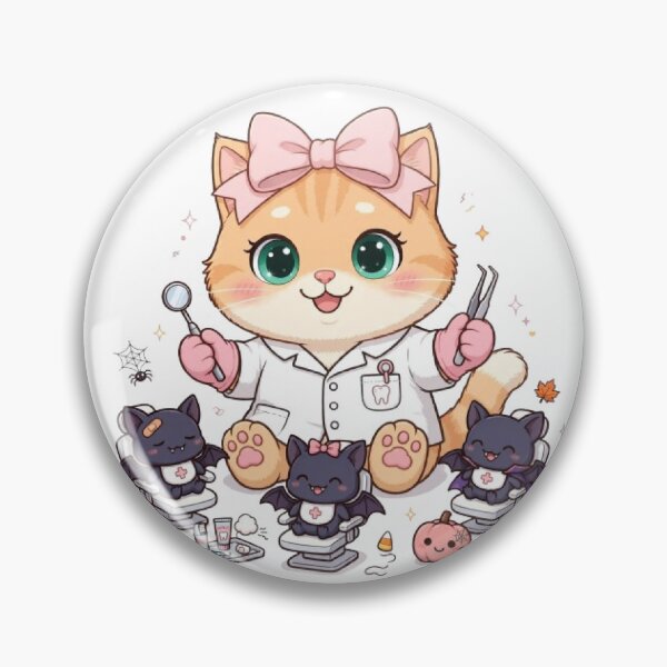 Item preview, Dr Luna The Bat Dentist - Funny Halloween Dentist Cat designed and sold by Moody Vibes Studio.