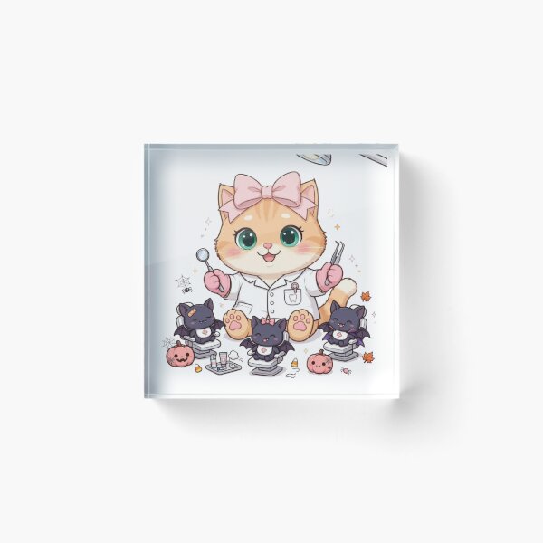 Item preview, Dr Luna The Bat Dentist - Funny Halloween Dentist Cat designed and sold by Moody Vibes Studio.