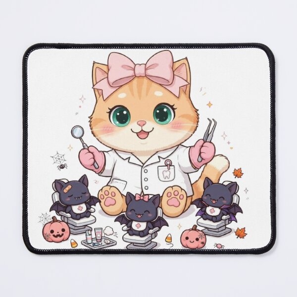 Item preview, Dr Luna The Bat Dentist - Funny Halloween Dentist Cat designed and sold by Moody Vibes Studio.