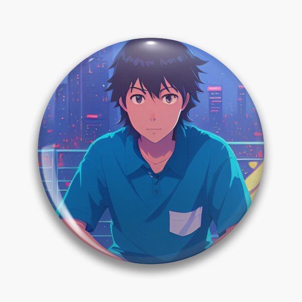 Item preview, Vintage Style Anime Guy Neon City designed and sold by No Talk Studio .