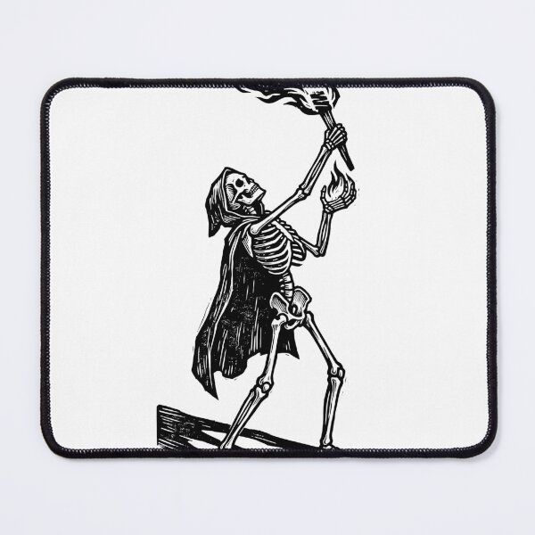 Item preview, Hooded Skeleton Wearing Cape Holding Flaming Torch designed and sold by MisteryDesigner.