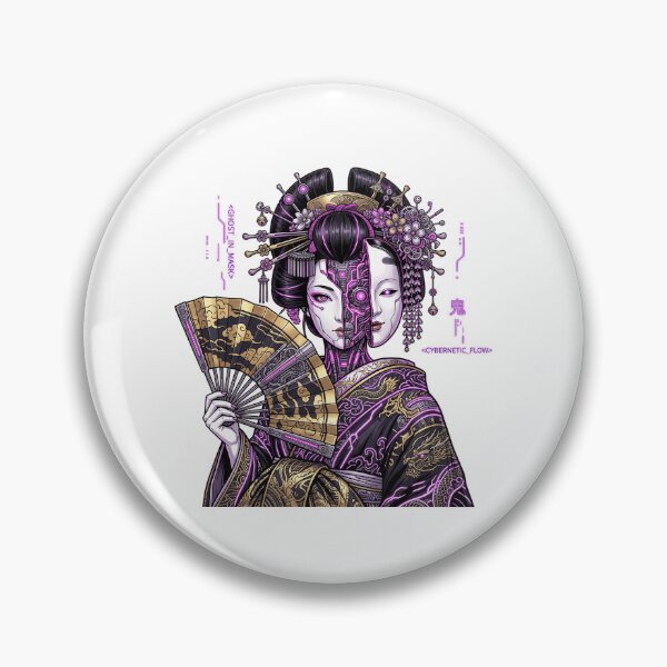 Item preview, Cyberpunk Geisha Android Japanese Neon Mecha Vaporwave Aesthetic designed and sold by mood-draftsman.