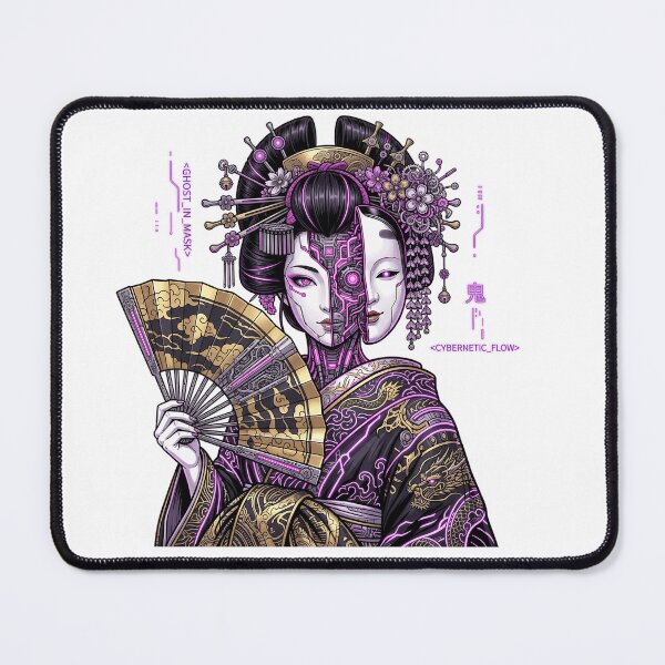 Item preview, Cyberpunk Geisha Android Japanese Neon Mecha Vaporwave Aesthetic designed and sold by mood-draftsman.