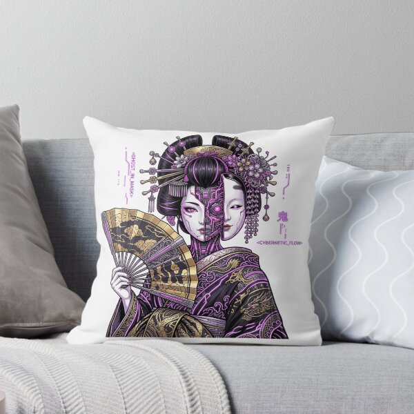 Item preview, Cyberpunk Geisha Android Japanese Neon Mecha Vaporwave Aesthetic designed and sold by mood-draftsman.