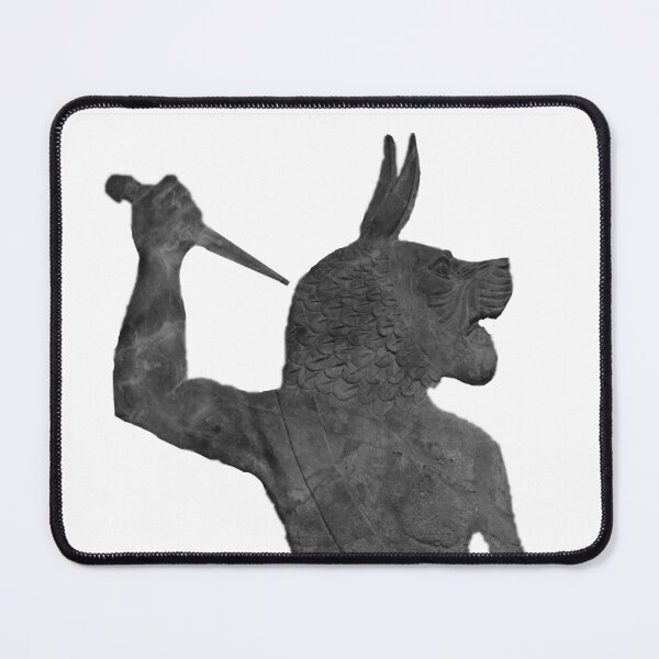 Item preview, Detail of an ancient Assyrian stone wall relief depicting an ugallu, designed and sold by stevepaint.