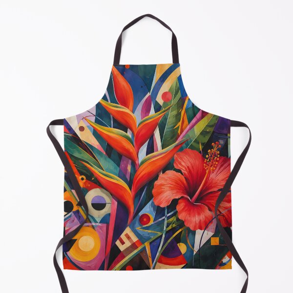 Item preview, Tropical Hibiscus & Heliconia – Colorful Geometric Botanical Wall Art designed and sold by GutyzDesignsES.