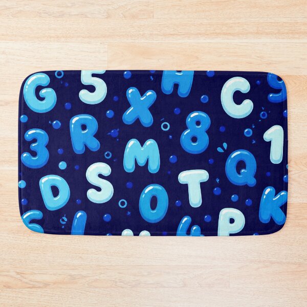 Item preview, Blue 3D Alphabet & Numbers Pattern – Playful Educational Typography Design designed and sold by IMuDesigner.