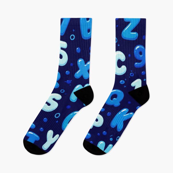 Item preview, Blue 3D Alphabet & Numbers Pattern – Playful Educational Typography Design designed and sold by IMuDesigner.