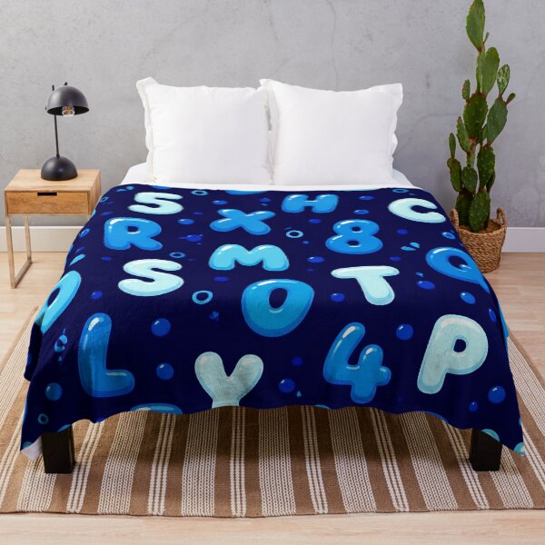 Item preview, Blue 3D Alphabet & Numbers Pattern – Playful Educational Typography Design designed and sold by IMuDesigner.