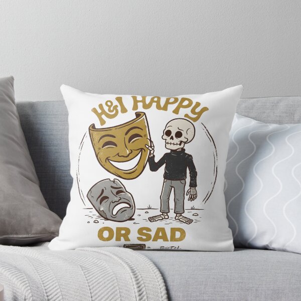 Item preview, Skeleton in Turtleneck and Pants Holding Large Comedy Mask near Tragedy Mask designed and sold by MisteryDesigner.