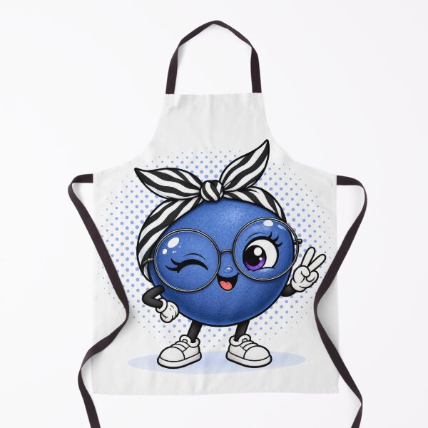 Item preview, Cute Blueberry with Glasses & Headband – Funny Kawaii Fruit Character designed and sold by LittleGinnyArt.