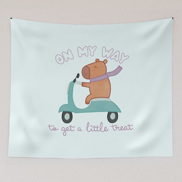 Item preview, On My Way to Get a Little Treat Cute Capybara on a Scooter designed and sold by winterpumpkin.