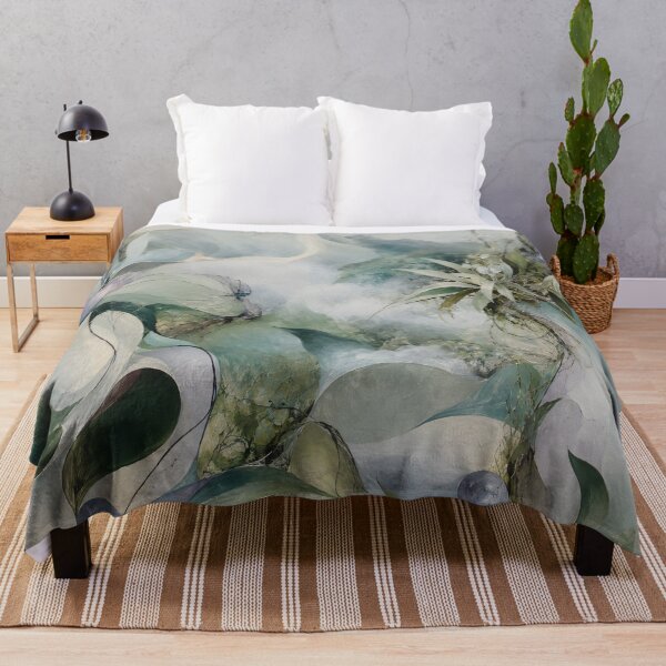 Item preview, Organic Abstract Landscape – Botanical Mountain Wall Art in Sage Green & Lavender designed and sold by GutyzDesignsES.