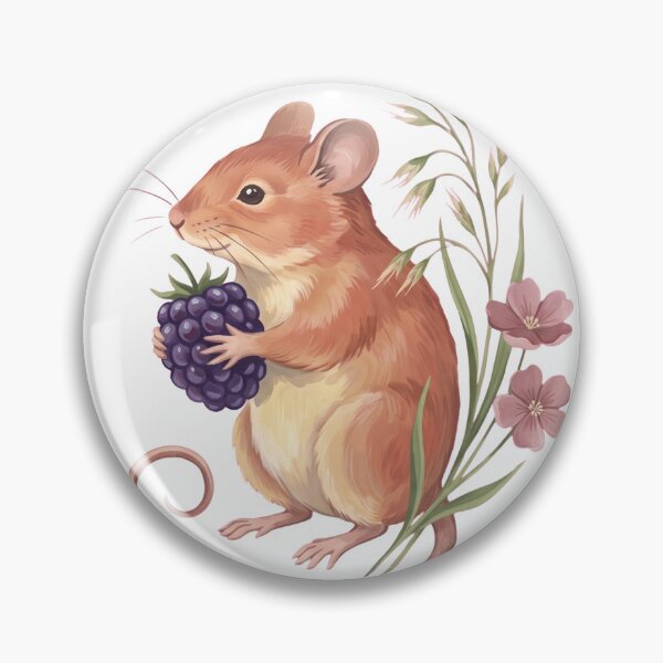 Item preview, Field Mouse With Blackberry Painterly Botanical Art designed and sold by Ninjacatoff.
