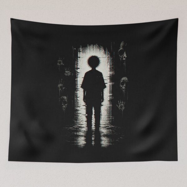 Item preview, Lost in the Static Dark Horror Silhouette designed and sold by ERODED SELF.