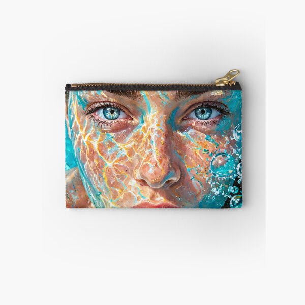 Item preview, Underwater Light - Dreamy Portrait in Turquoise Water with Bubbles designed and sold by Surviving Monday Club.