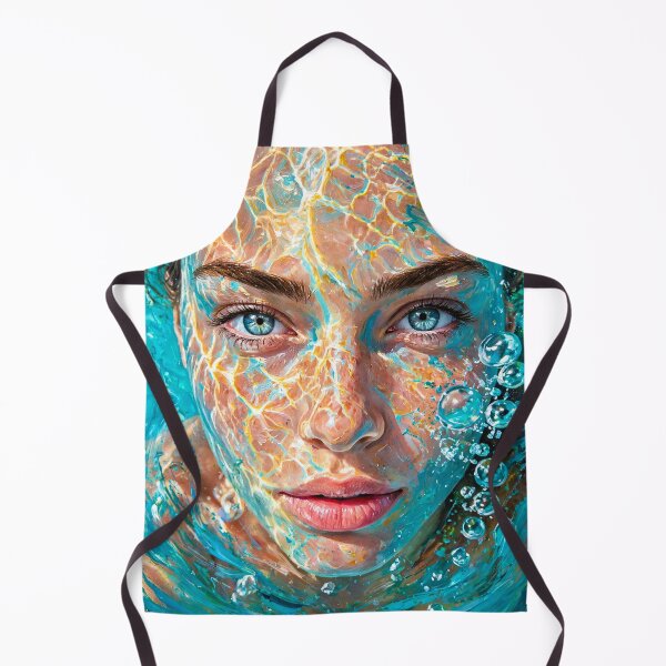 Item preview, Underwater Light - Dreamy Portrait in Turquoise Water with Bubbles designed and sold by Surviving Monday Club.