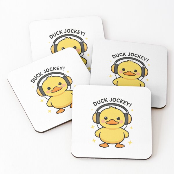 Item preview, Funny Cute Kawaii Cartoon Music DJ Style Yellow Duck with Earphones DUCK JOCKEY! designed and sold by Giulivo Store Graphic.