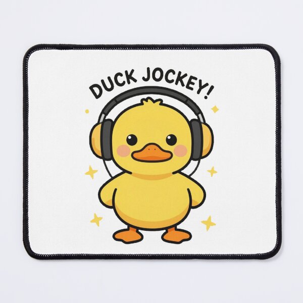 Item preview, Funny Cute Kawaii Cartoon Music DJ Style Yellow Duck with Earphones DUCK JOCKEY! designed and sold by Giulivo Store Graphic.