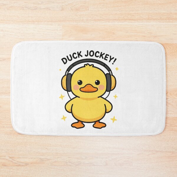 Item preview, Funny Cute Kawaii Cartoon Music DJ Style Yellow Duck with Earphones DUCK JOCKEY! designed and sold by Giulivo Store Graphic.