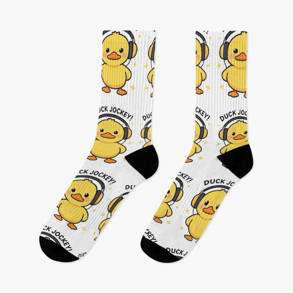 Item preview, Funny Cute Kawaii Cartoon Music DJ Style Yellow Duck with Earphones DUCK JOCKEY! designed and sold by Giulivo Store Graphic.