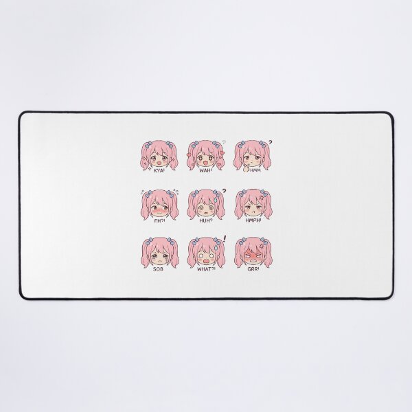 Item preview, Cute Chibi Anime Girl Emotions Kawaii Pastel Pink Sticker Pack designed and sold by mood-draftsman.